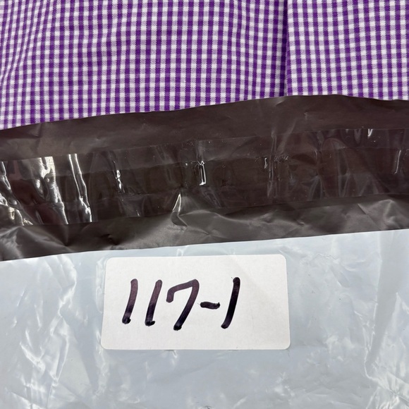 Cutter & Buck Purple White Gingham Plaid Button Up Long Sleeve Men’s 4XB Career - Picture 11 of 11